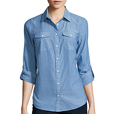 St. John's Bay Long-Sleeve Camp Shirt